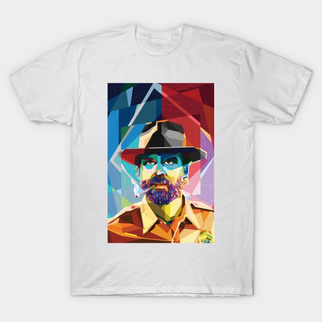Pop Art Portrait Chief Hopper T-Shirt by Mattgyver